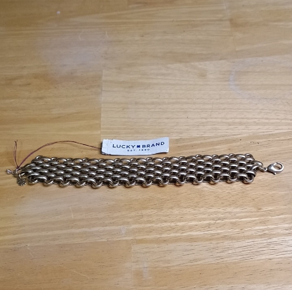 Lucky Brand Multi-Row Gold Tone Chain Bracelet